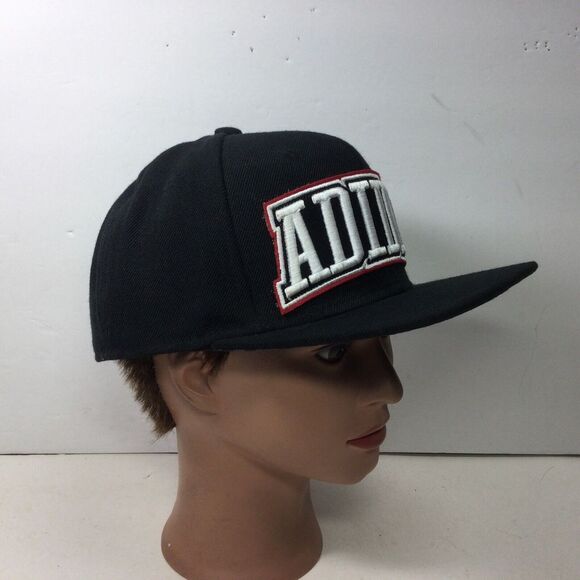 Vintage‎ Adidas Hat SpellOut Patch Black Hiphop StreetWear SnapBack Trucker Cap - Picture 4 of 9